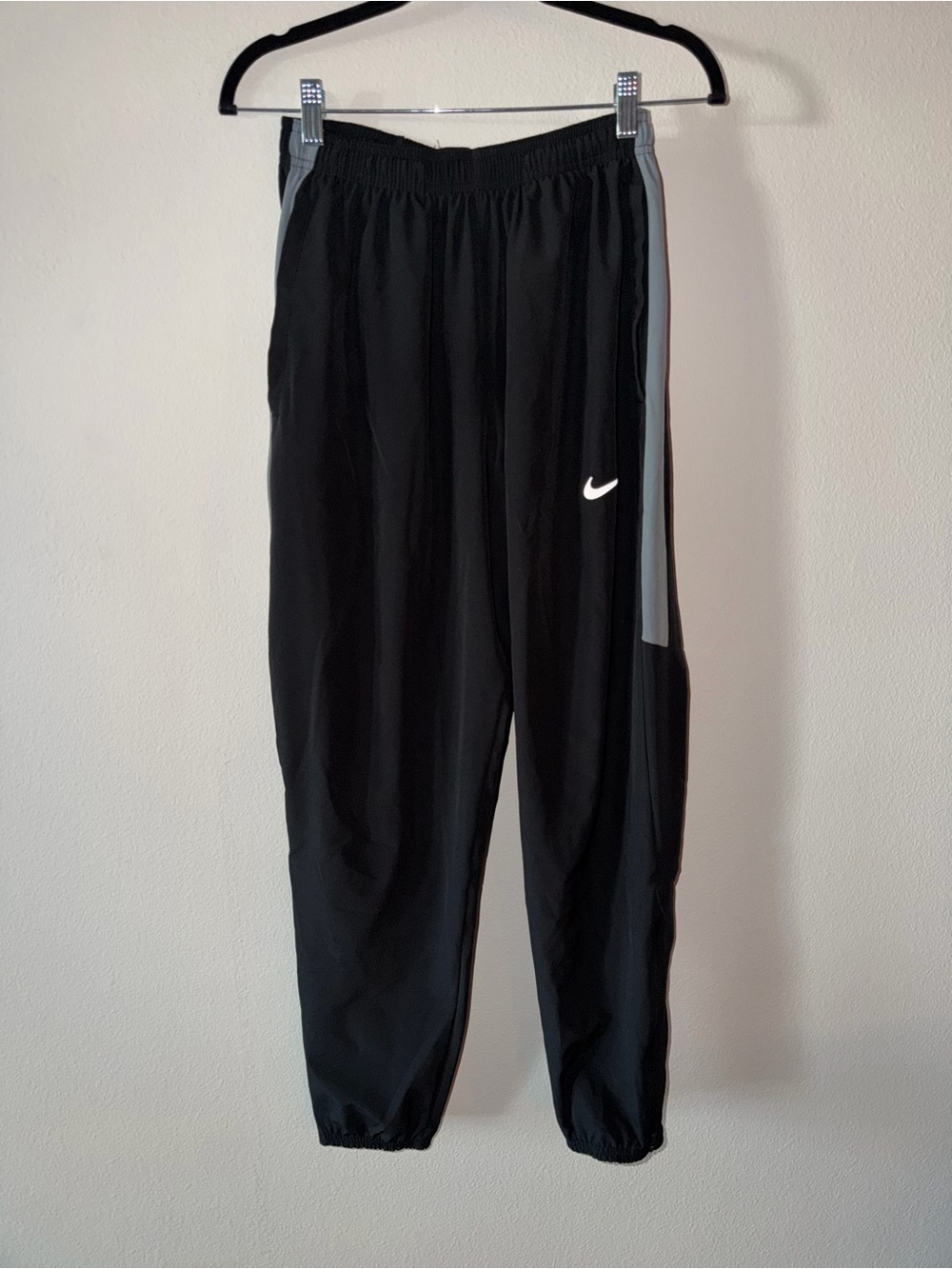 Nike Black Joggers with Light Gray Side Stripe